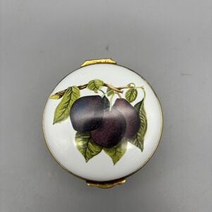 Portmeirion Pomona Enamel Trinket Box "PLUM"‎